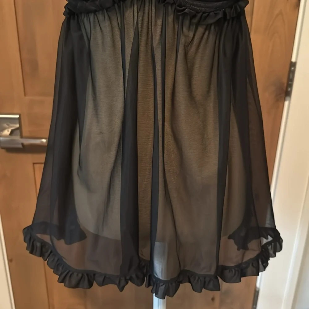 Victoria Secret Sexy Little Things Black/Pink Sheer Lingerie Womens 36B ruffles - Picture 4 of 10